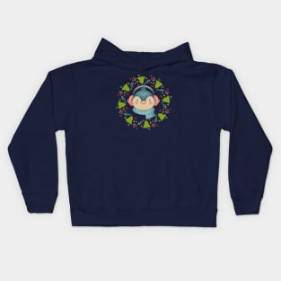 Adorable Penguin Christmas Wreath Kids Hoodie